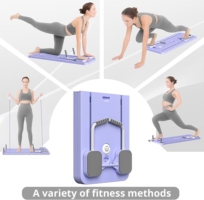🧘 Home Fitness Revolution – Pilates Ab Roller Reformer with Auto Rebound & Core Training Board