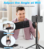 170cm Phone Tripod Selfie Stick, All-in-1 Phone Tripod Stand with Remote, Portable,Lightweight Tripod for for Selfies/Live/Video Recording/Travel-Black