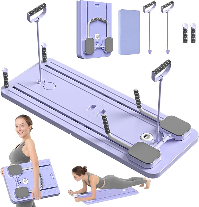 🧘 Home Fitness Revolution – Pilates Ab Roller Reformer with Auto Rebound & Core Training Board